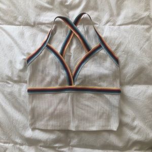 Rainbow-lined crop top